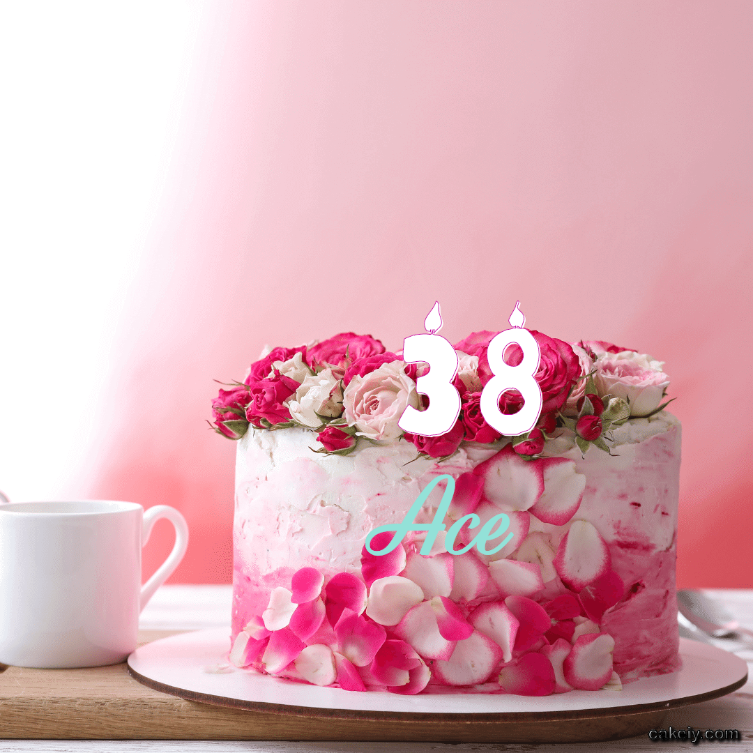 White Forest Rose Cake for Ace
