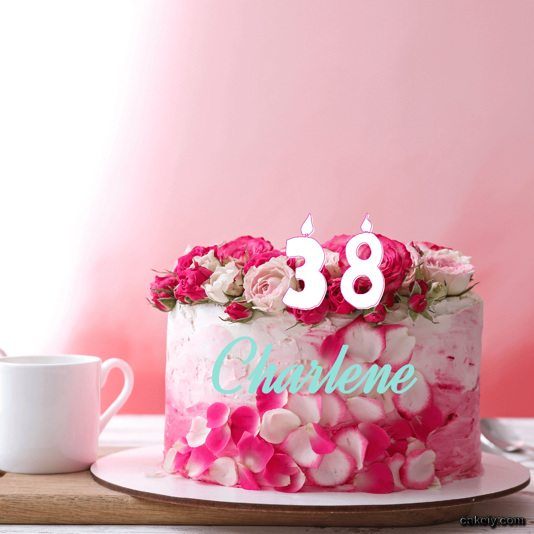 White Forest Rose Cake for Charlene