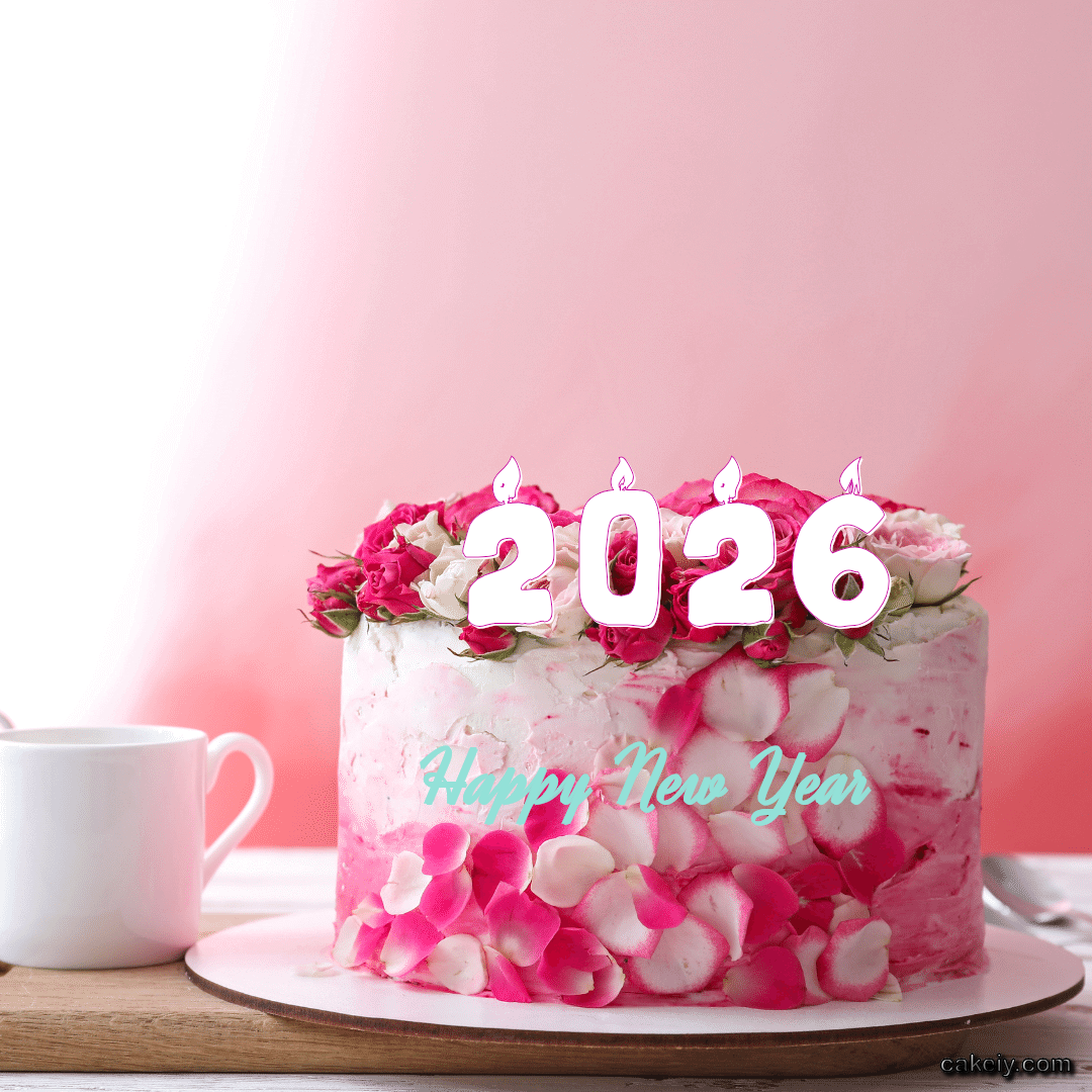 White Forest Rose Cake for Your Name