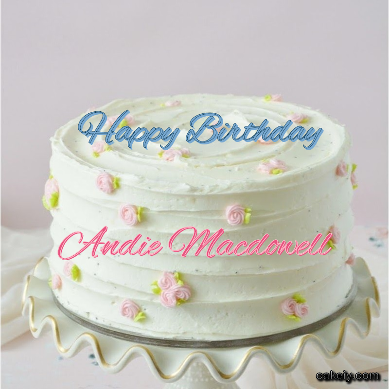White Light Pink Cake for Andie Macdowell