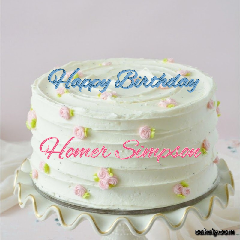 White Light Pink Cake for Homer Simpson