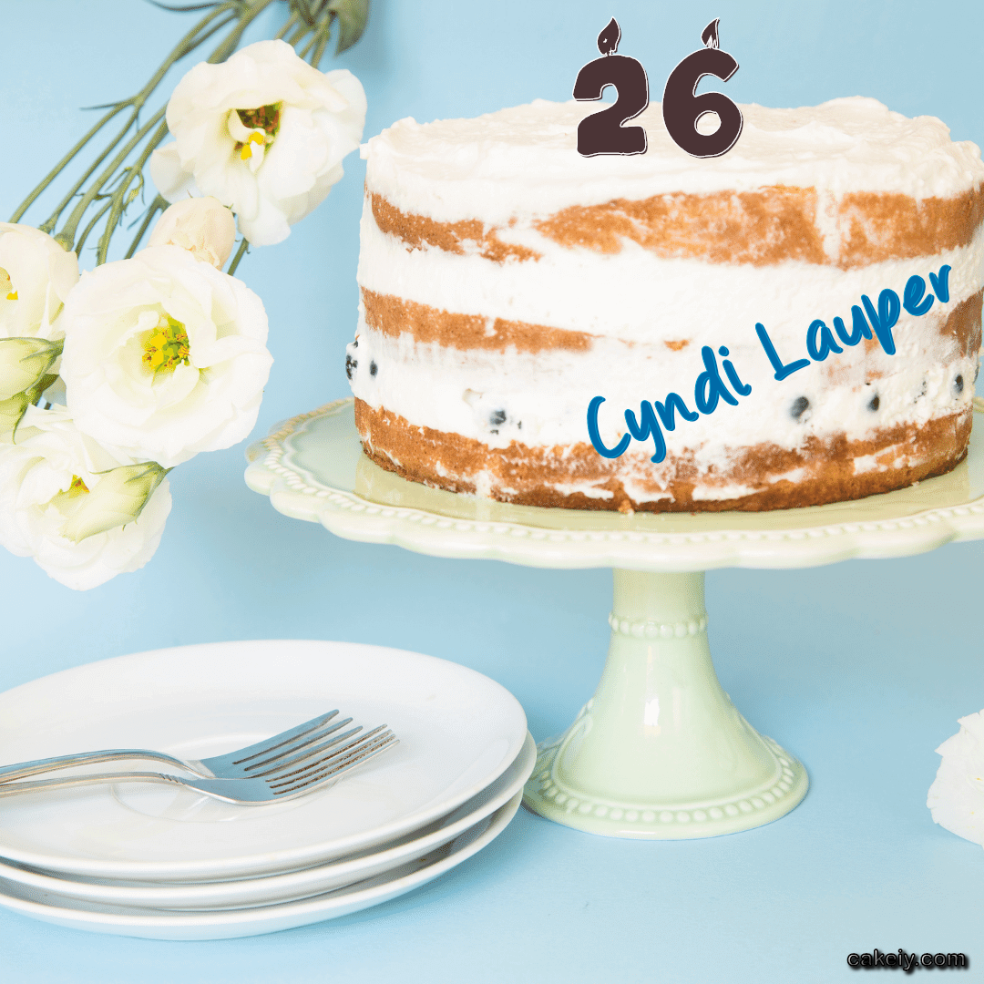 White Plum Cake for Cyndi Lauper